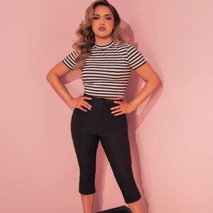 Vixen By Micheline Pitt Black Capri Pants NWT